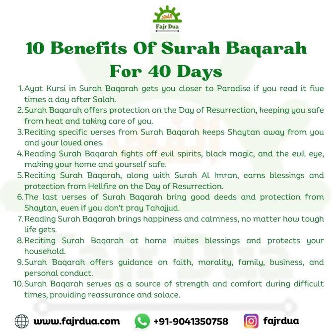 Benefits Of Surah Baqarah For 40 Days