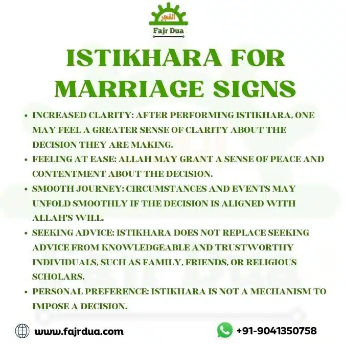 Istikhara For Marriage Signs