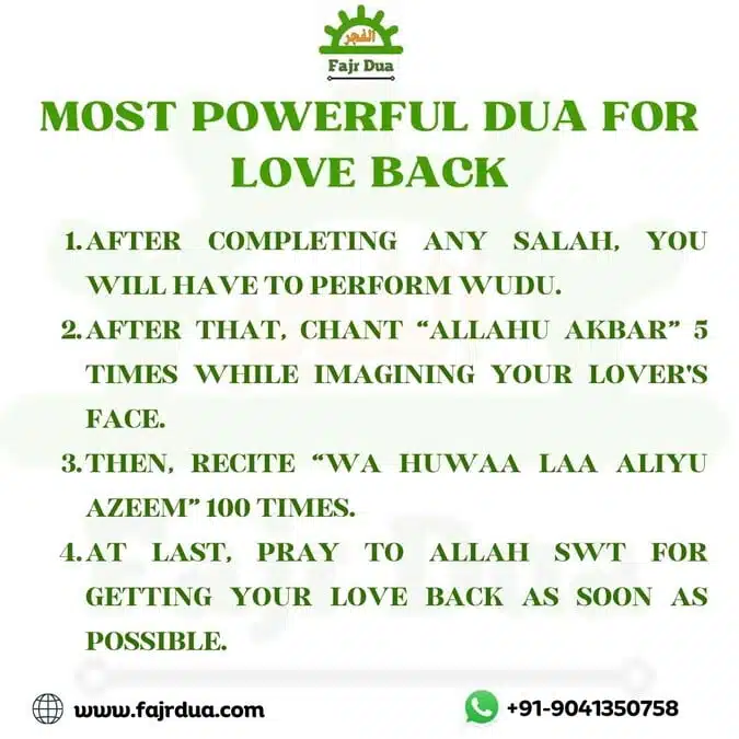 Most Powerful Dua For Love Back