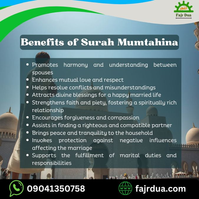 Surah Mumtahina Benefits