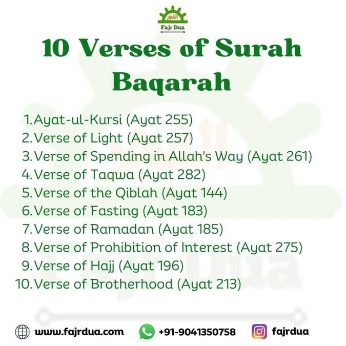 Benefits Of Surah Baqarah Reading In Islam 10 Verses Of Surah Baqarah