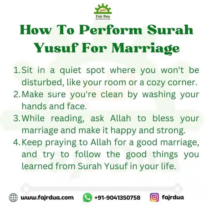 How To Perform Surah Yusuf For Marriage