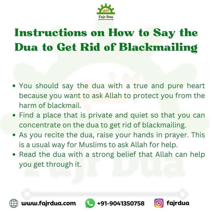 Powerful Dua To Get Rid Of Blackmailing Instructions On How To Say The Dua To Get Rid Of Blackmailing