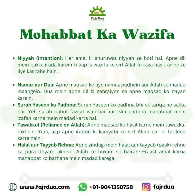 Mohabbat Ka Wazifa