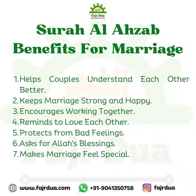 Surah Al Ahzab Benefits For Marriage