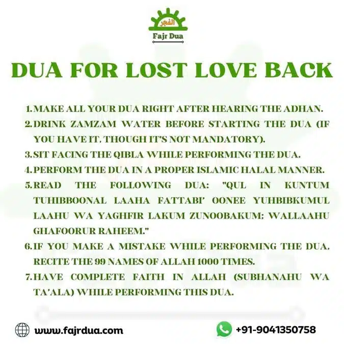 This image shows Dua For Lost Love Back