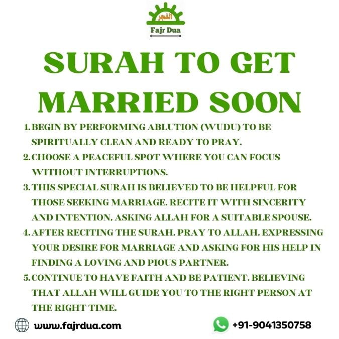 Best Surah To Get Married Soon (Surah For Marriage) Surah To Get Married Soon