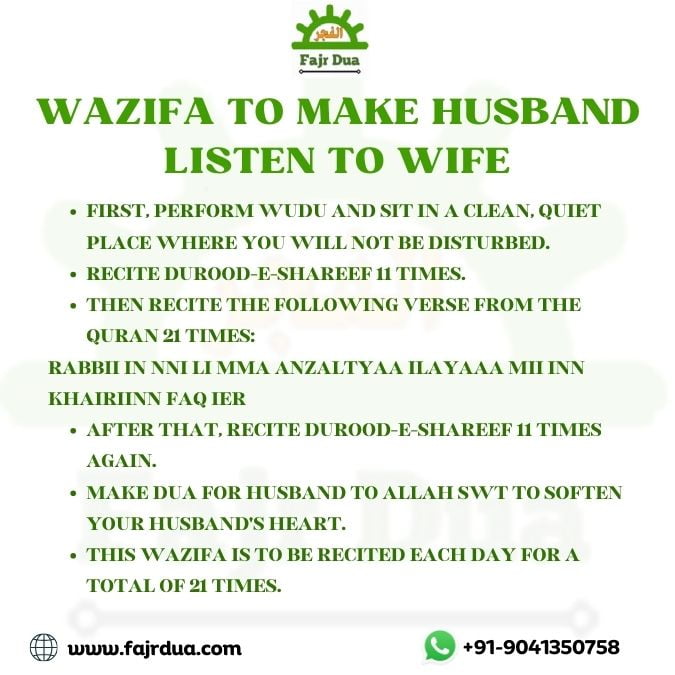 5 Powerful Dua For Husband To Listen To His Wife In Islam Wazifa For Husband To Listen To His Wife